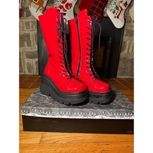 Demonia Shaker-72 Patent Cherry Red